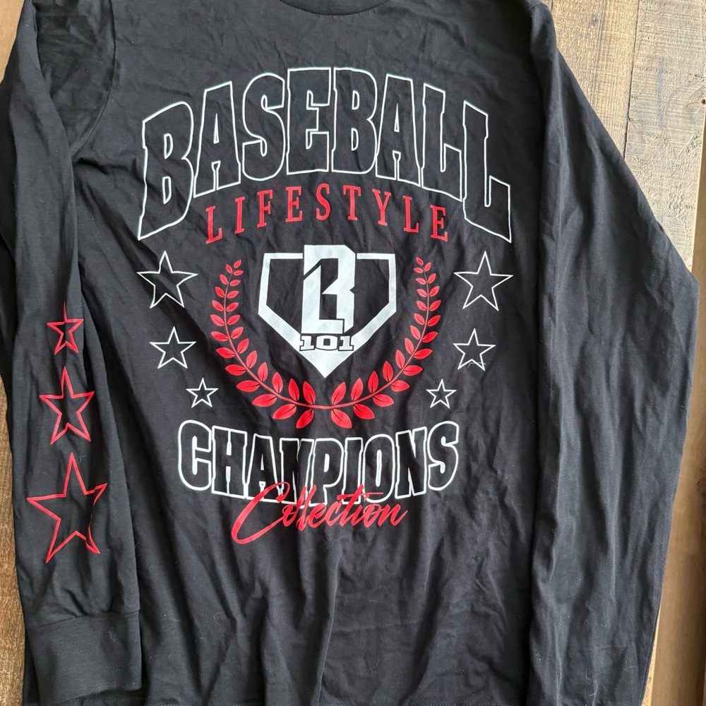 Baseball Lifestyle Long Sleeve Tee - Black
